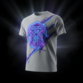 "Custom DTF printed softstyle CVC t-shirt with glowing neon graphic design — ShadowFax Custom Creations, premium soft blend custom printed apparel"
